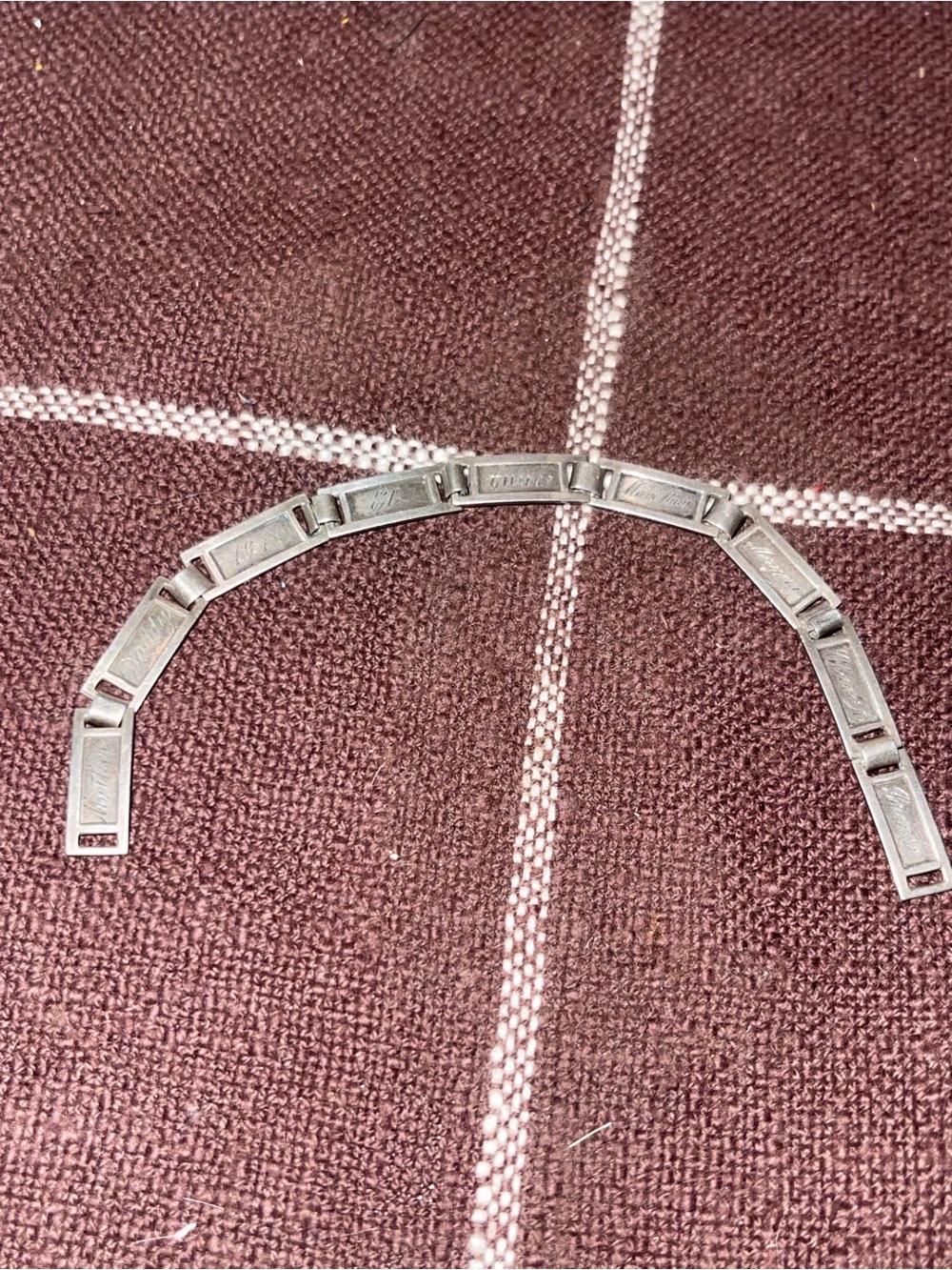 Sterling Silver Bob-O-Link 1941 Family Names Bracelet Antique Missing Clasp
